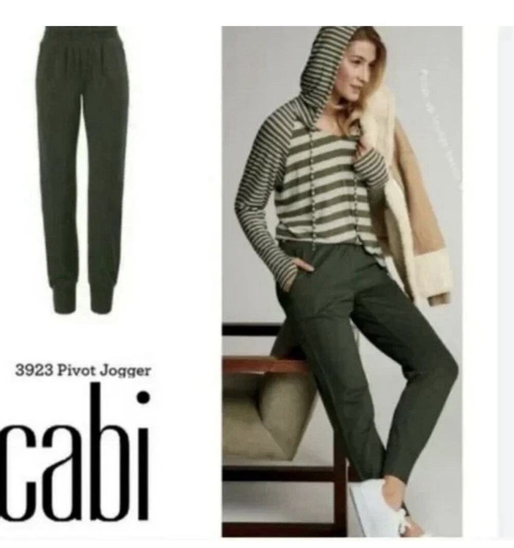 CAbi #3923 Pivot Joggers Women's Small Green Lounge Sweat Pants Casual